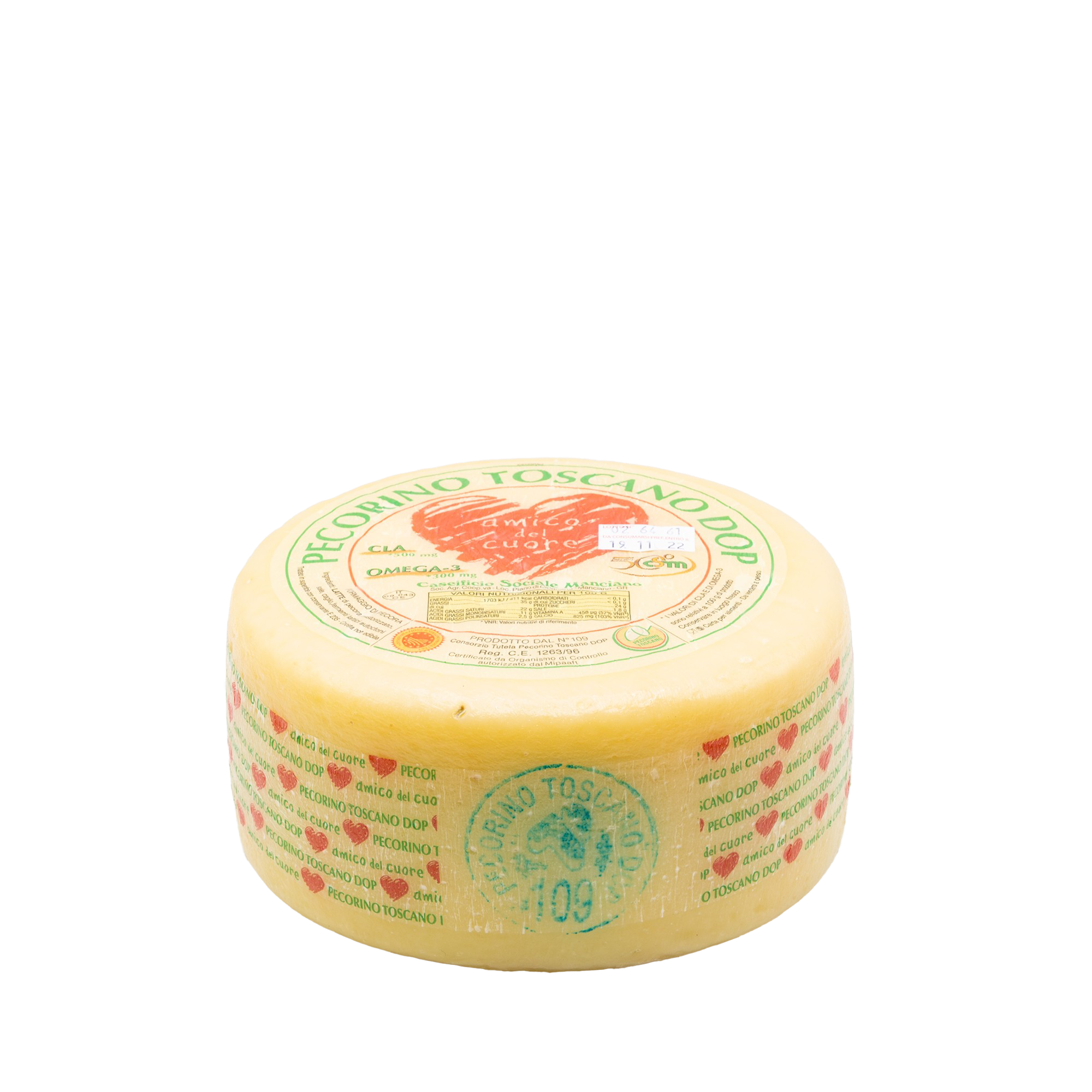Formaggio Pecorino Toscano “Amico del Cuore” Manciano –