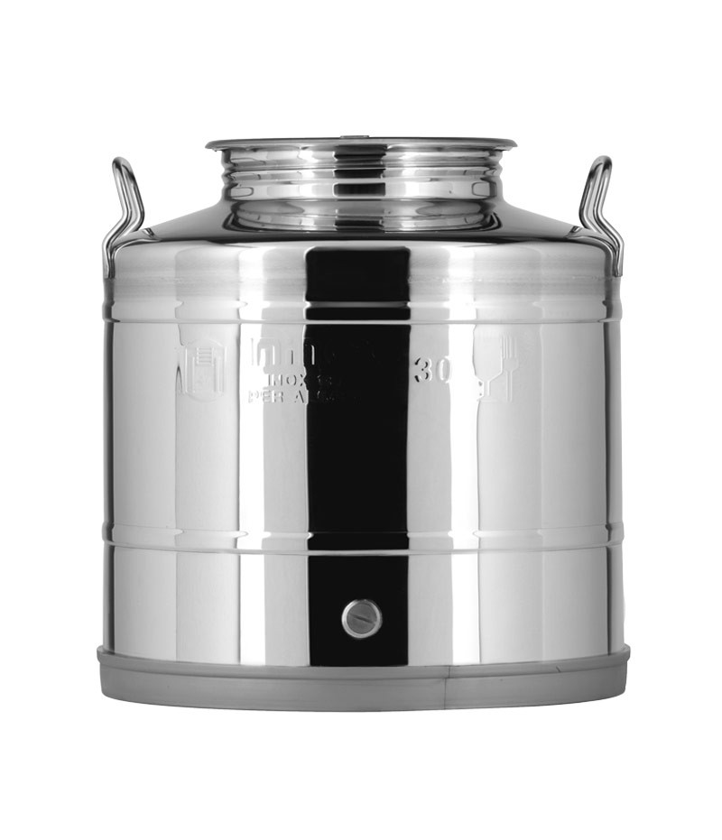 Fusto Inox Minox Saldato Lt.30 Senza Rubinetto –